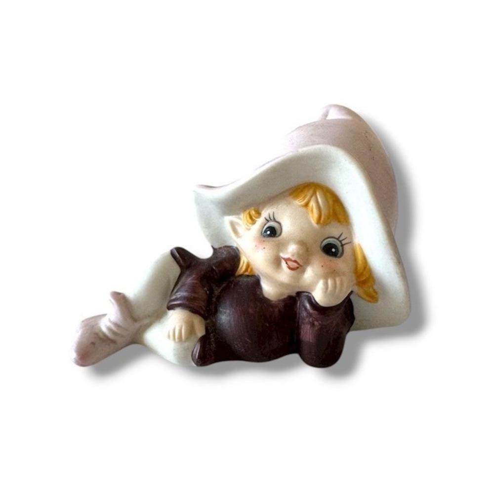 Homco Pixie Elves Shelf Sitter #5213 Fairies Elf Retro Fun Decor Nostalgia Japan